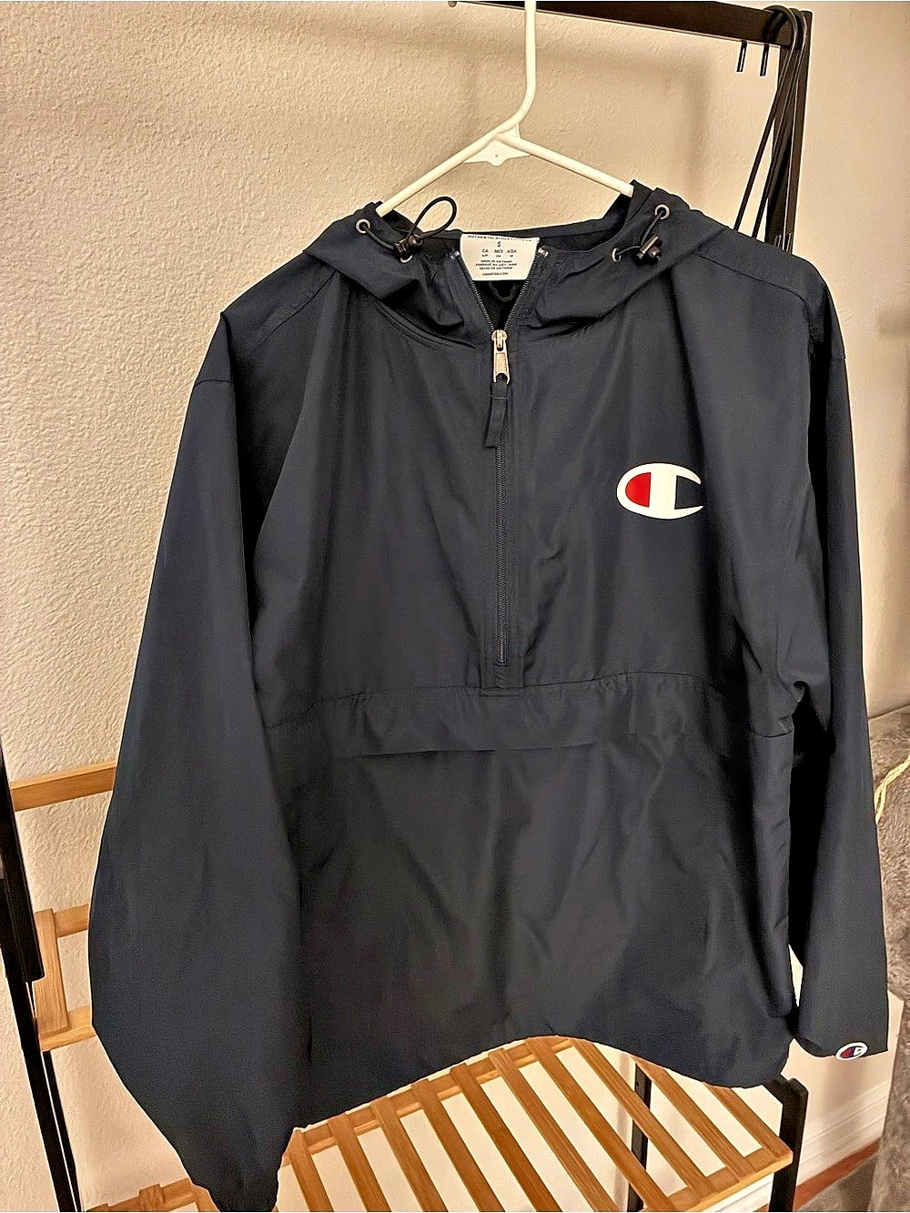 Champion Packable Anorak Jacket Men's Black Medium